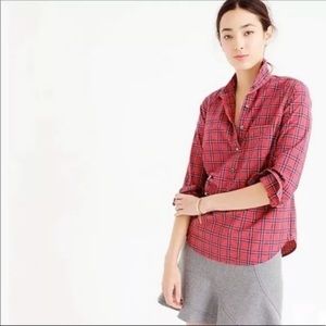 Cute very soft red plaid J Crew popover